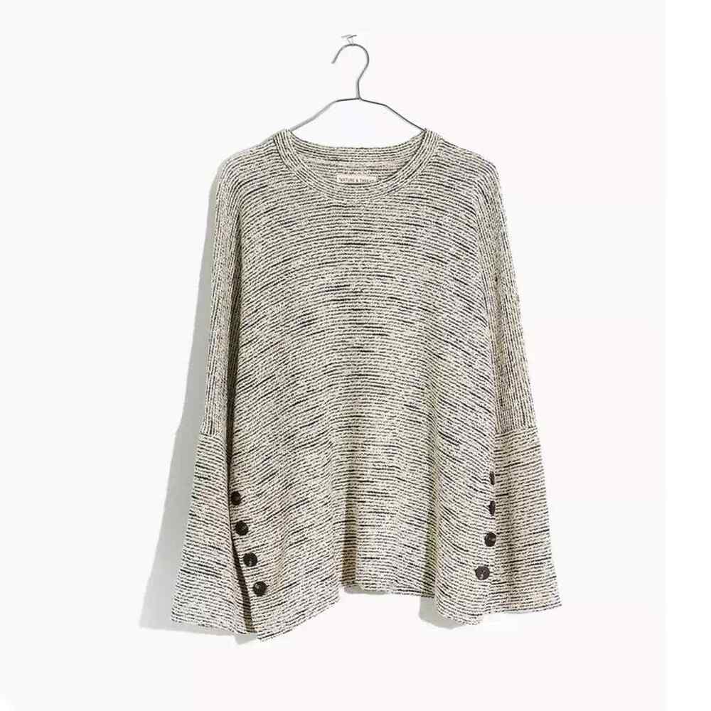 Madewell Texture & Thread Side-button Top Sweater, Size M, NWT